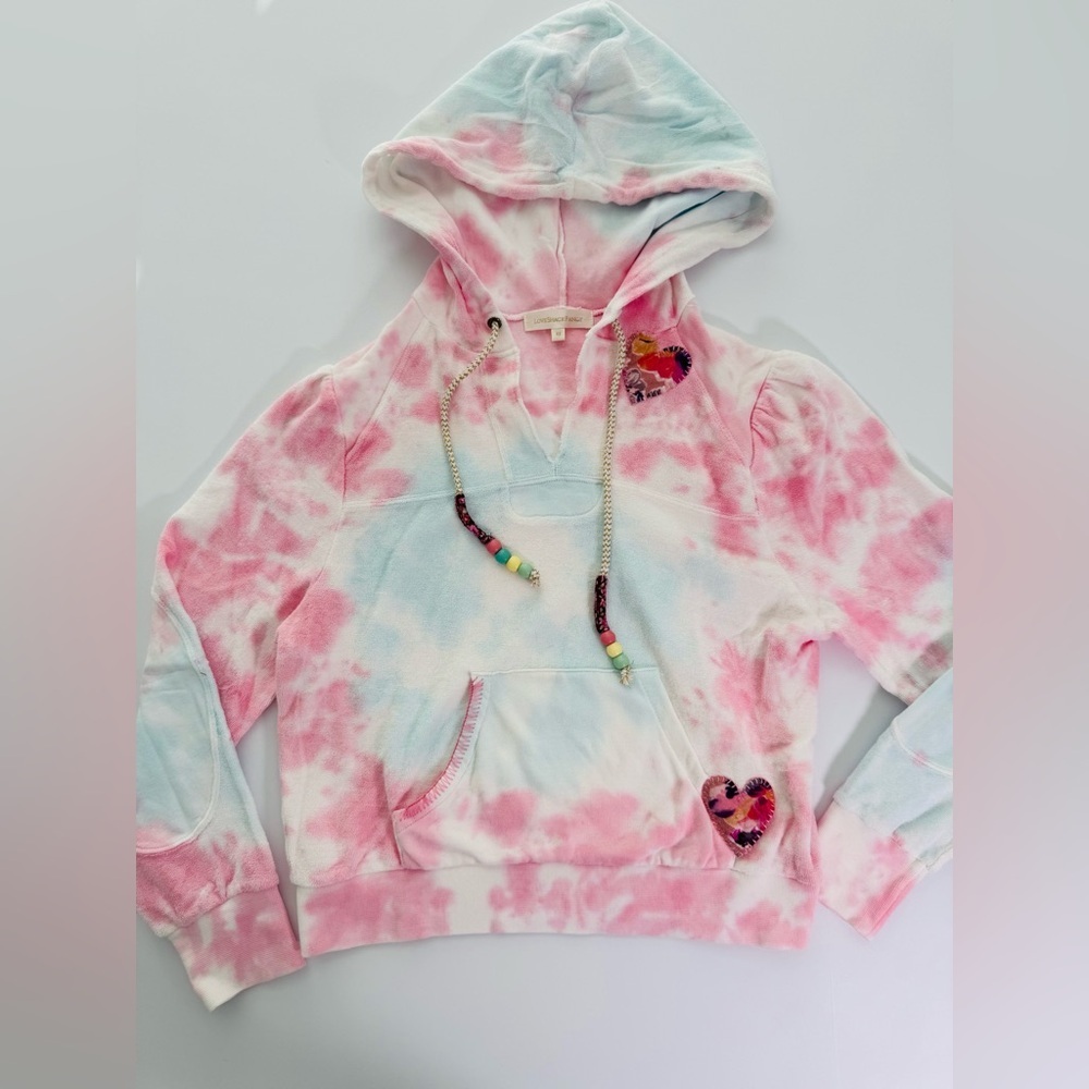 LOVESHACKFANCY Kirby Tie-dyed Cotton-terry Hoodie In Pink Size XS
